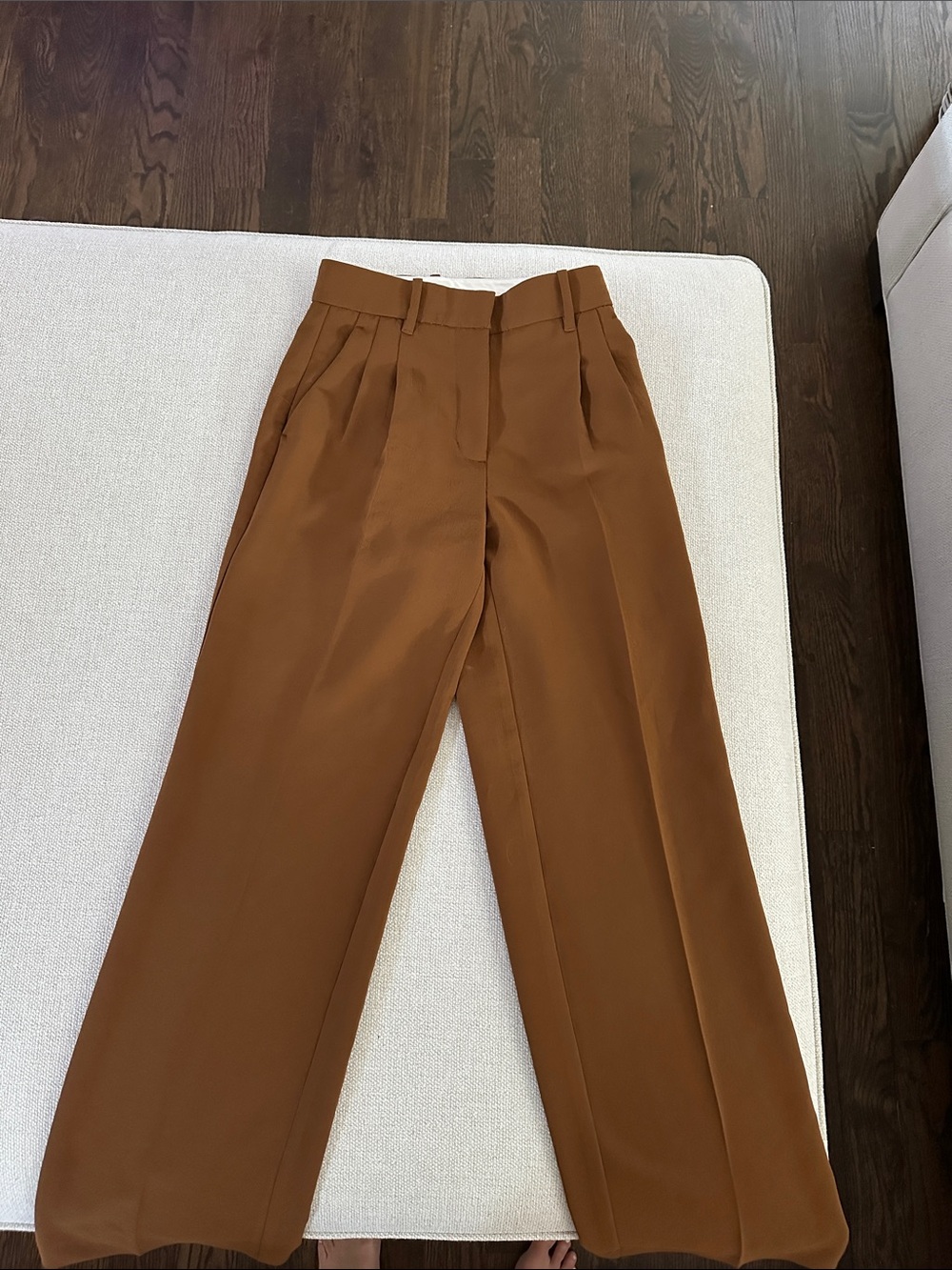 Wilfred Wide-Leg Trousers in Warm Brown